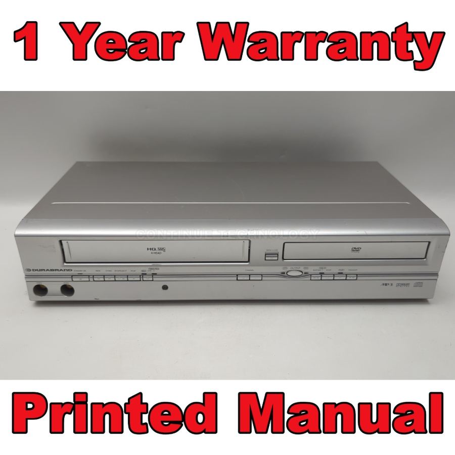 Representative photograph of the same model: Durabrand H9713BD DVD VHS Combo SCART to 4-Head VCR Player + Remote Warranty – image 2