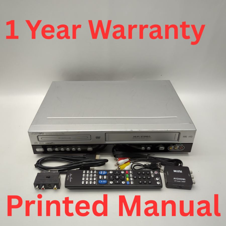 Representative photograph of the same model: Philips DVD755VR/05 DVD VHS VCR Combo SCART to HDMI Adapter Remote AV Leads