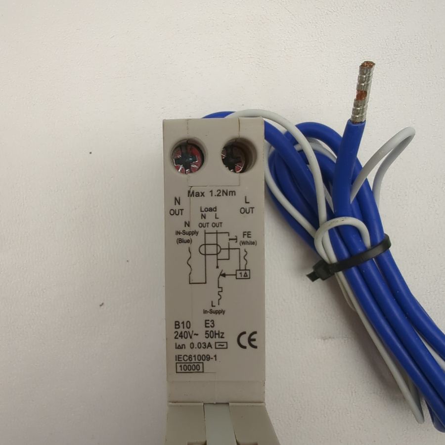 Representative photograph of the same model: CPN 10 AMP CURVE B 10kA 30mA RCBO TYPE AC ROH110B-030 ROH110B/030 – image 2