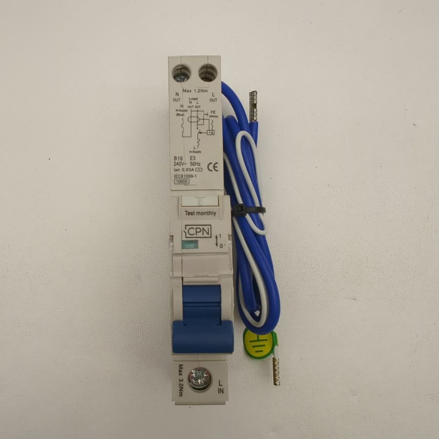 Representative photograph of the same model: Cudis Cpn ROH116B/030 16A Single Pole RCBO type B 10ka 30Ma – image 3