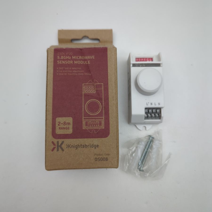 Representative photograph of the same model: Knightsbridge 5.8GHz Microwave Sensor Module - OS008
