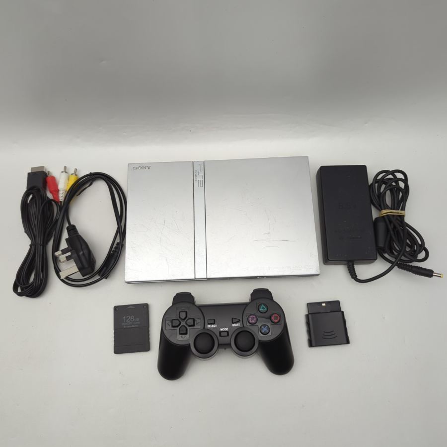 Sony PlayStation 2 PS2 Slim Silver Console Wireless Controller 128MB MC – image 11