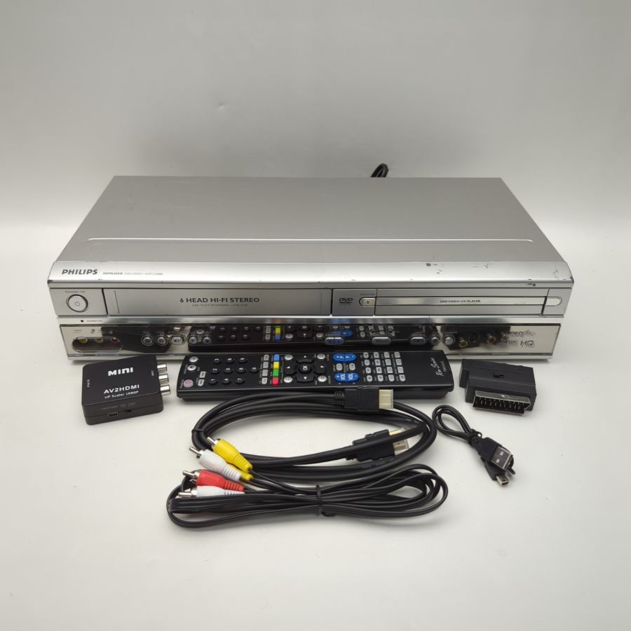 Philips DVP620VR/05 DVD VHS Combo 6 Head Stereo SCART Silver Tested Remote – image 2