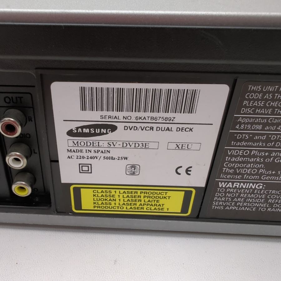 Samsung SV-DVD3E DVD / VHS VCR Combi Video Player Recorder - TESTED - Silver – image 10
