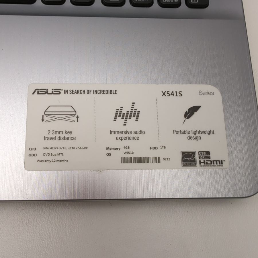 Silver ASUS X541s Notebook Laptop Intel Pentium N3710 4GB RAM 240GB SSD Win 10 – image 11