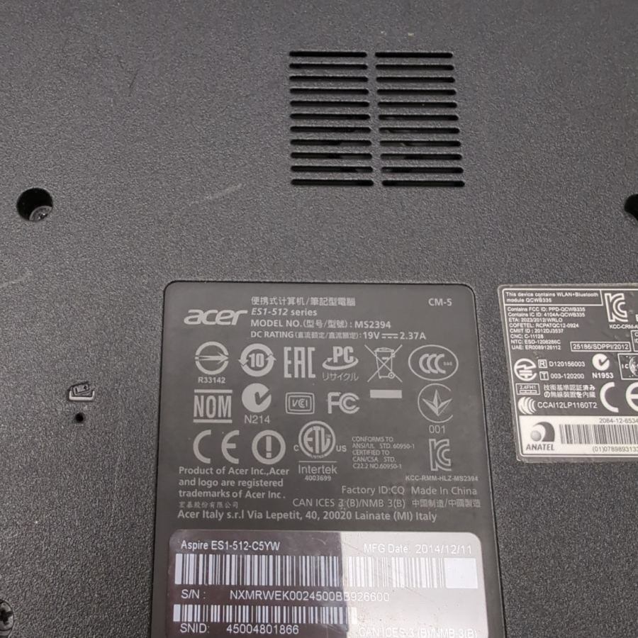 Acer Aspire ES1-512 Laptop Celeron 2840, 4GB RAM, 240 SSD, 15.6" HD Black Win 10 – image 2