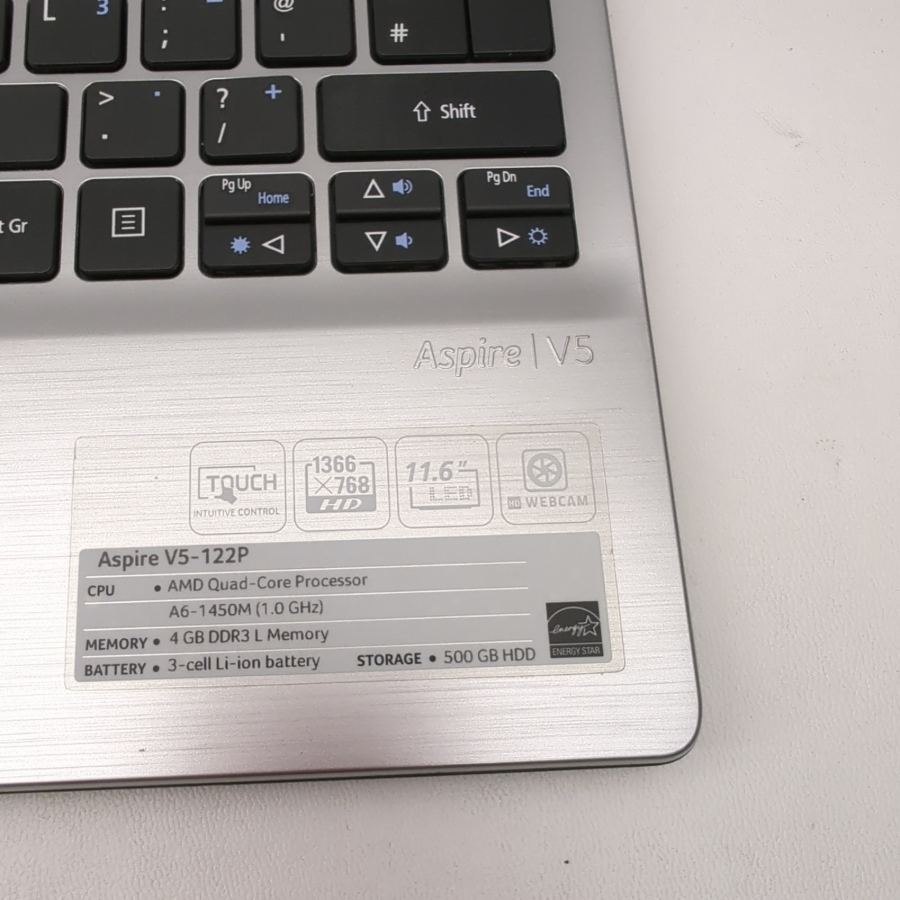 Acer Aspire V5-122P AMD A6-1450m 4GB RAM 500Gb HDD Windows 10 Touchscreen Silver – image 9