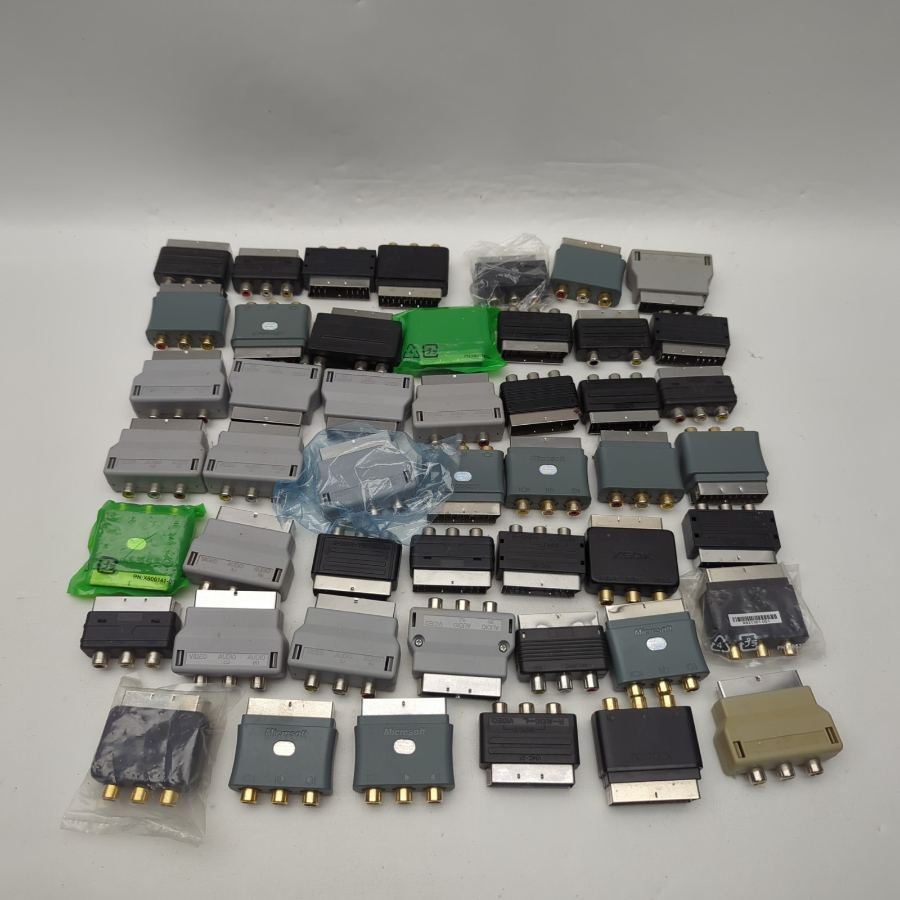 X48 ASSORTED RCA ti SCART 3 PHONO AUDIO VIDEO AV TV ADAPTER