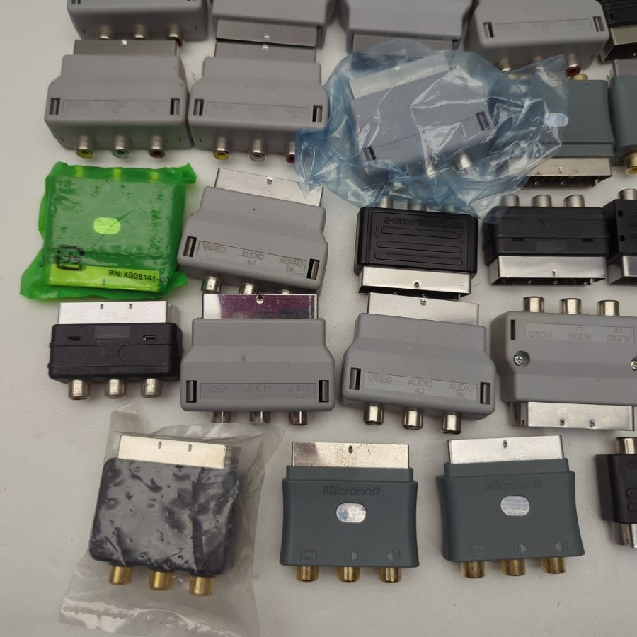 X48 ASSORTED RCA ti SCART 3 PHONO AUDIO VIDEO AV TV ADAPTER – image 2