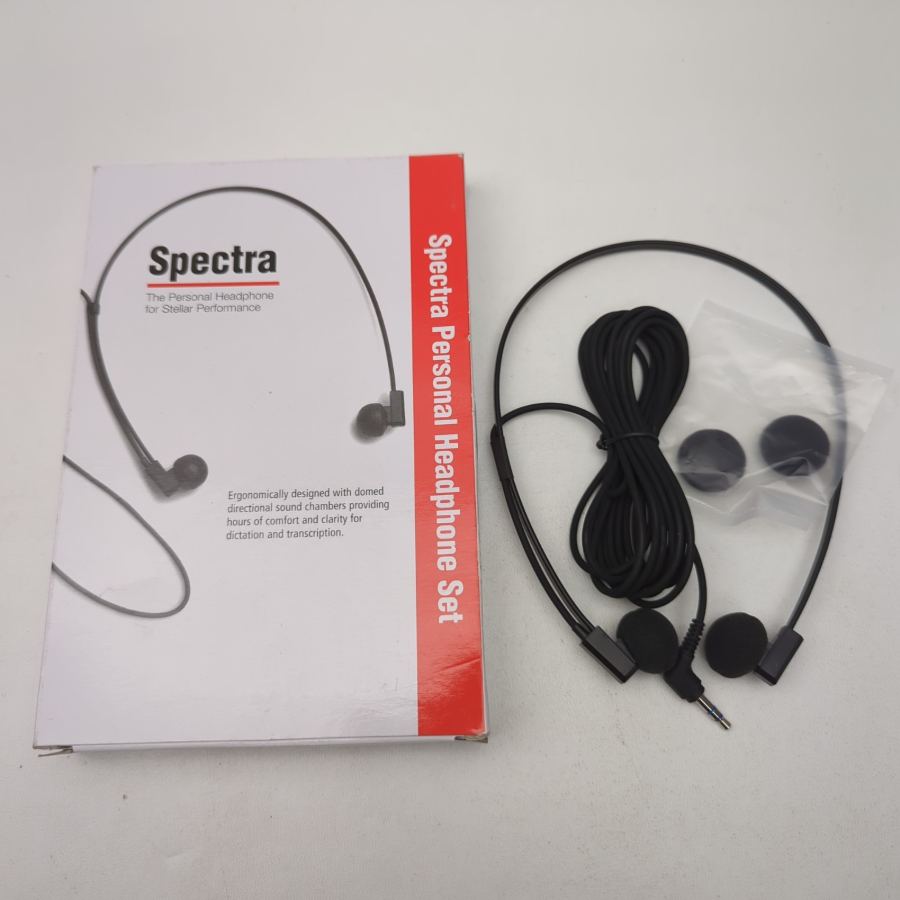 Representative photograph of Spectra SP-PC 3.5 mm PC Stereo Transcription Headset with Extra 3 Pairs of Ear