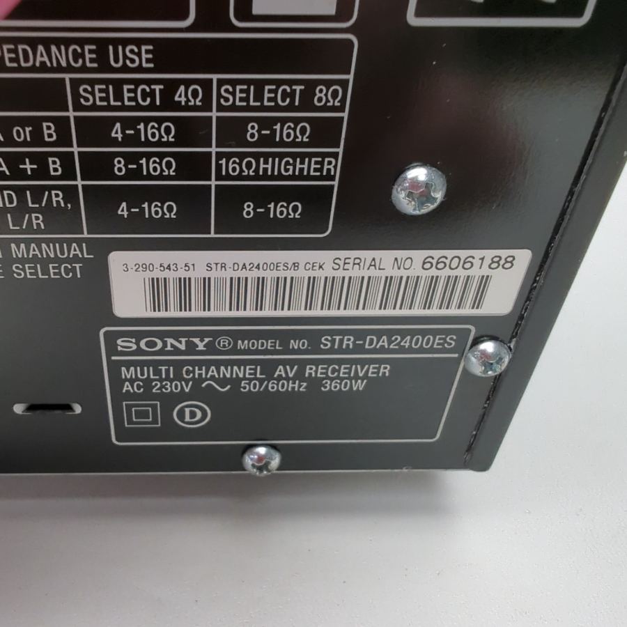 SONY STR‑DA2400ES 7.1 AV Receiver 100W x7 HDMI 4 in 1 out 1080p Upscaling – image 8