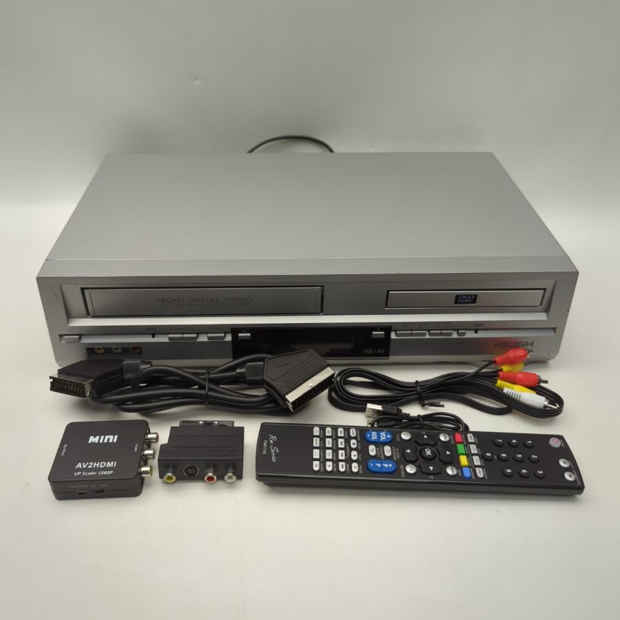 Bush DVHS1 DVD & VHS Video Cassette Player Combo - Silver Warranty Remote HDMI – image 2