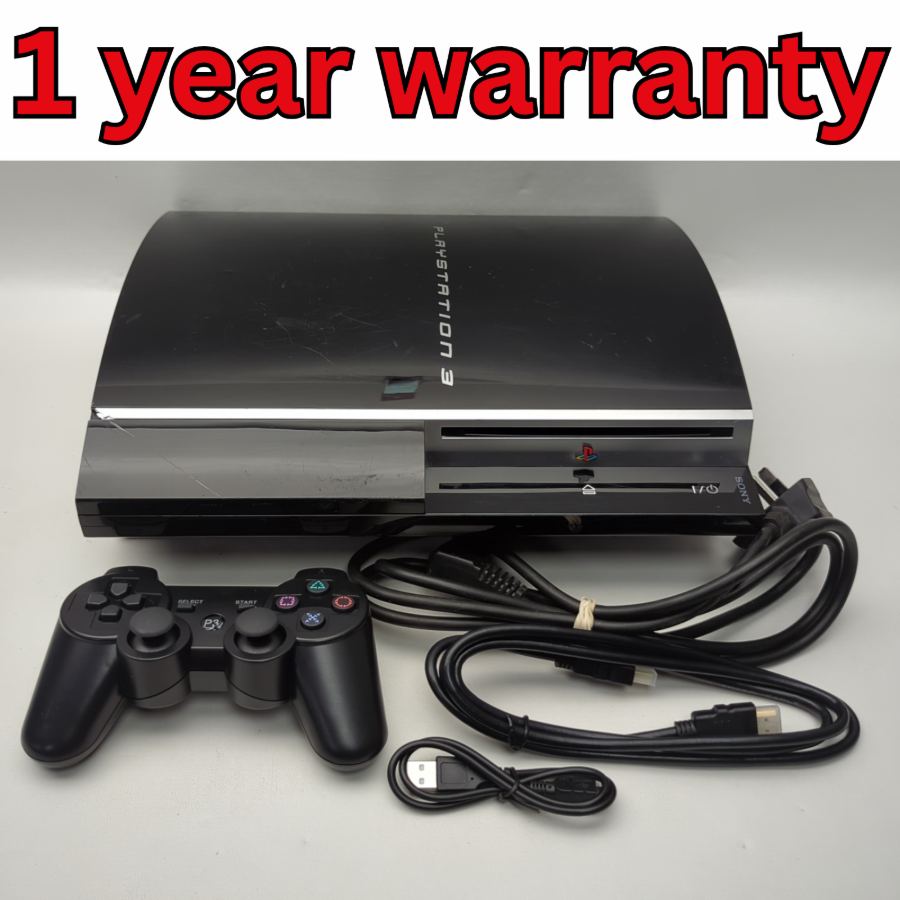 Sony PS3 PlayStation 3 FAT 80GB Black Console / Tested Working Warranty