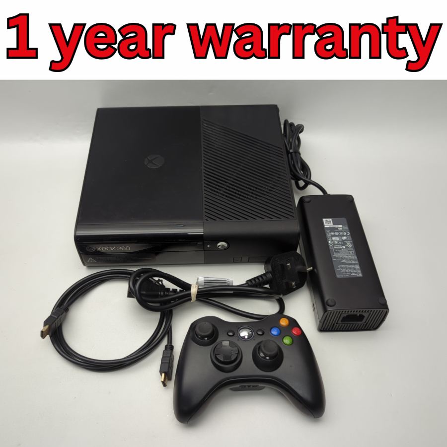 Xbox 360 E 250GB Console Black Bundle NEW Wireless Controller Warranty