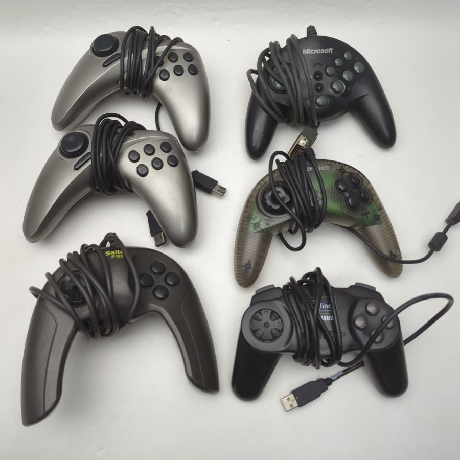 6x Microsoft Sidewinder Game Pad Pro Vintage Retro USB PC Gamepad Controller