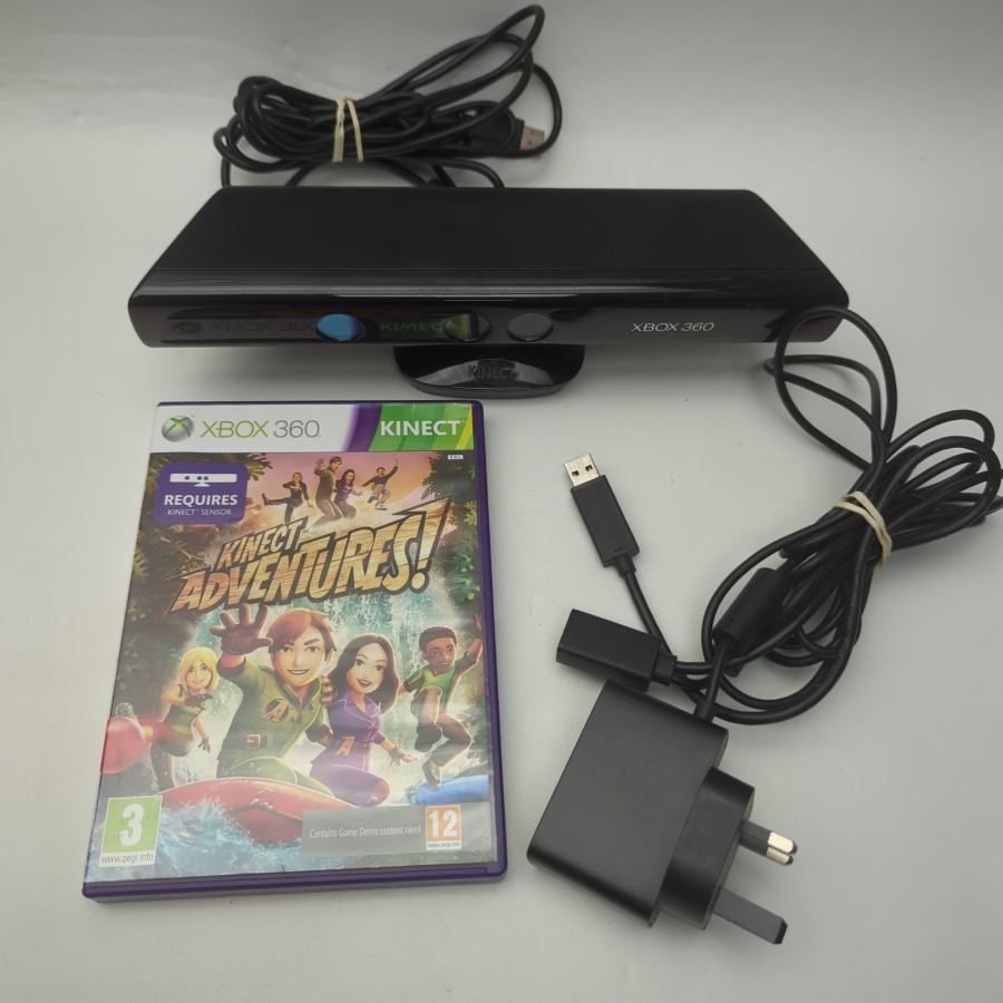 Representative photograph of the same model: Microsoft Xbox 360 Kinect Sensor Camera Inc Kinect Adventures + power supply
