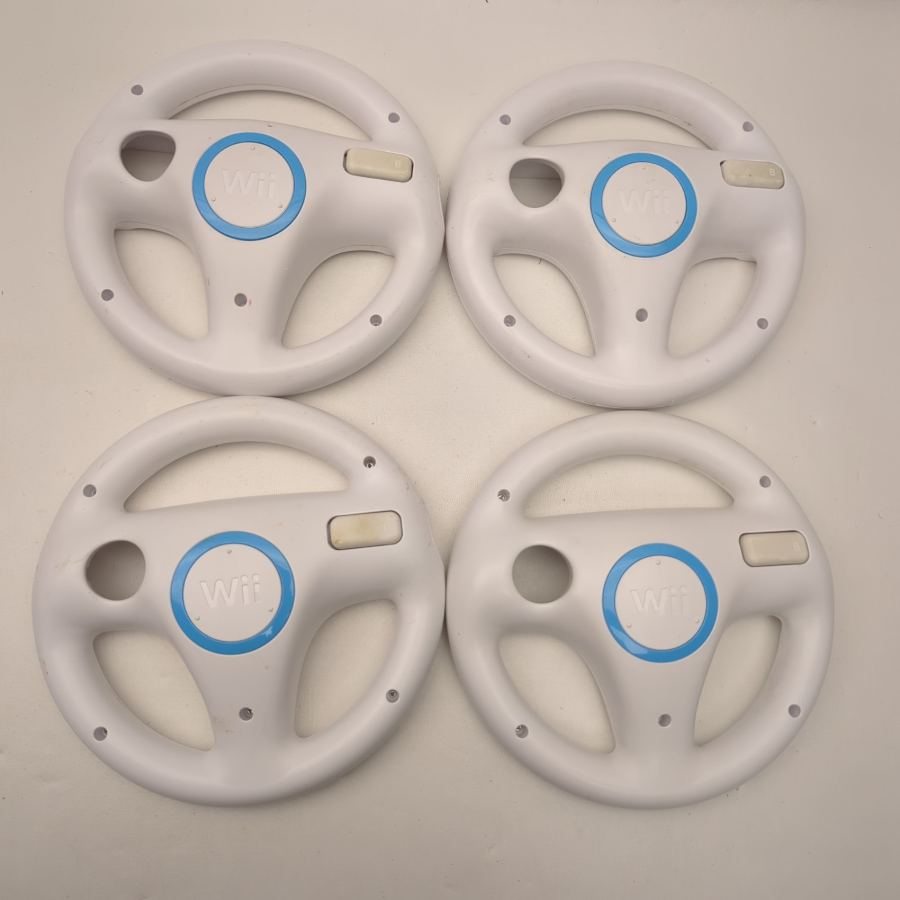 4x Official Genuine Nintendo Wii Steering Wheel - White | USED condition