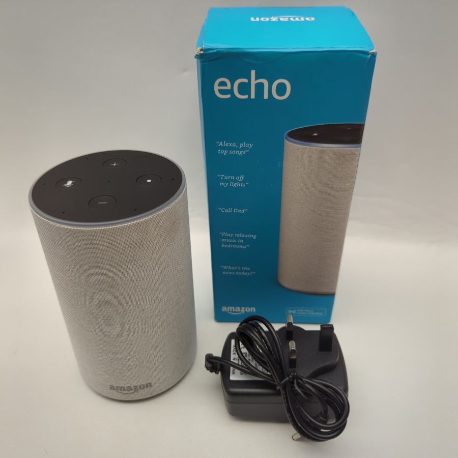 Amazon Echo (2nd Generation) Smart Assistant -Grey Fabric WORKING