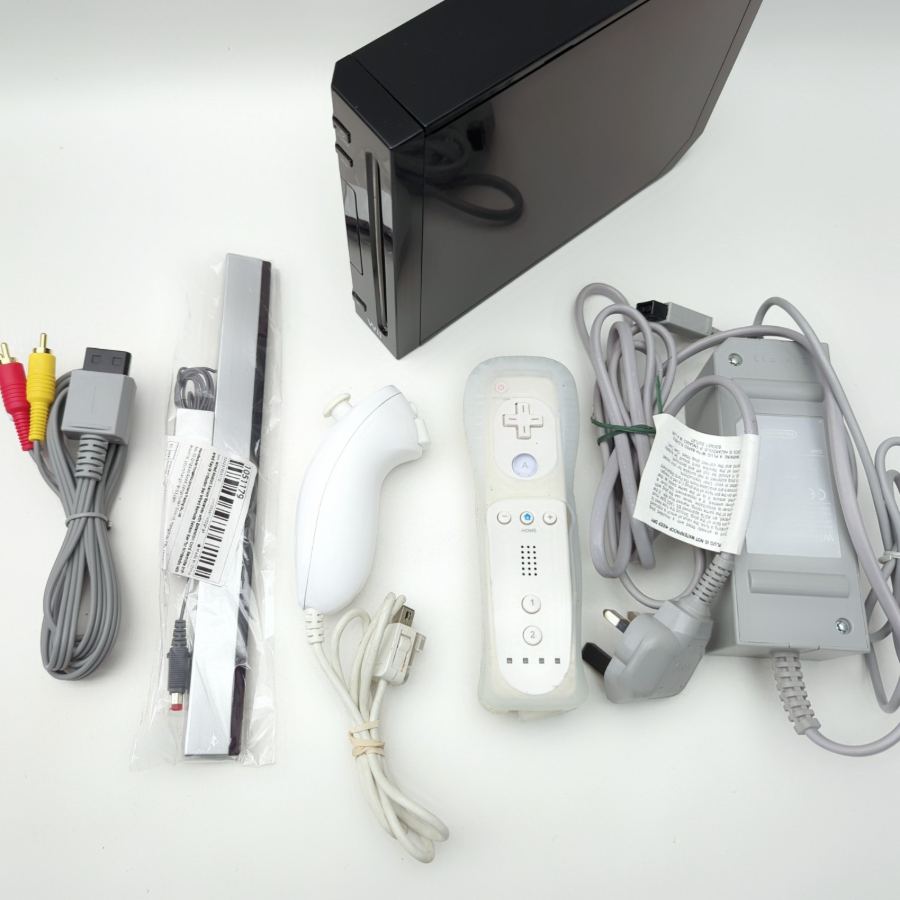 Nintendo Wii Black Console Bundle With Controllers, All Cables - Tested – image 2