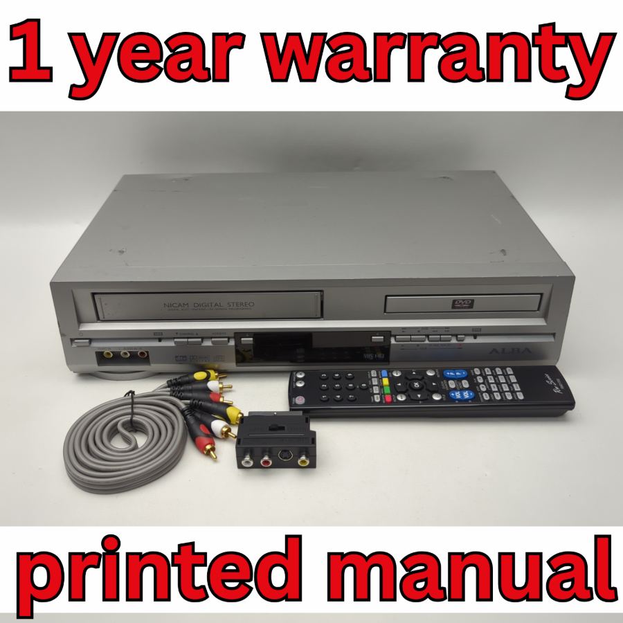 Alba DVCR2 VHS & DVD Combo Player Nicam Digital Stereo Silver Warranty