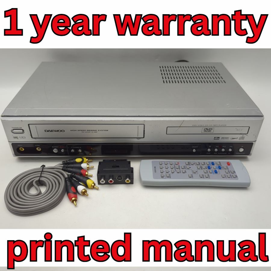 Representative photograph of the same model: DAEWOO SD-3500P Video Cassette Recorder & DVD Player Combo - Tested & Working