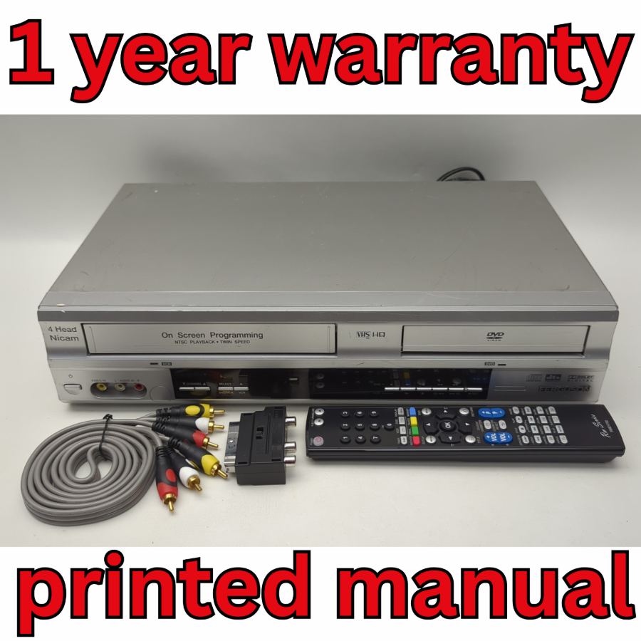 Representative photograph of the same model: Ferguson Model No. FVD 100-01 VHS & DVD Player Combo Warranty Remote 4 Head