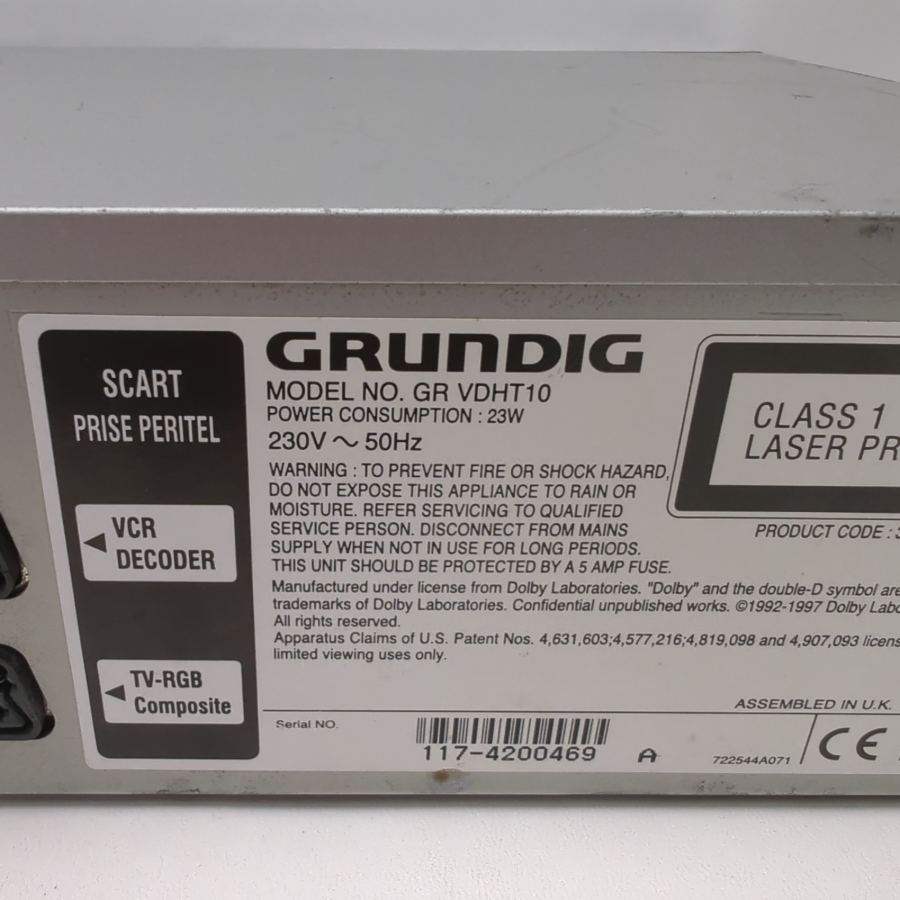 Grundig GR-VDHT10 DVD / VHS Player VCR Combo Working & Tested Remote – image 9
