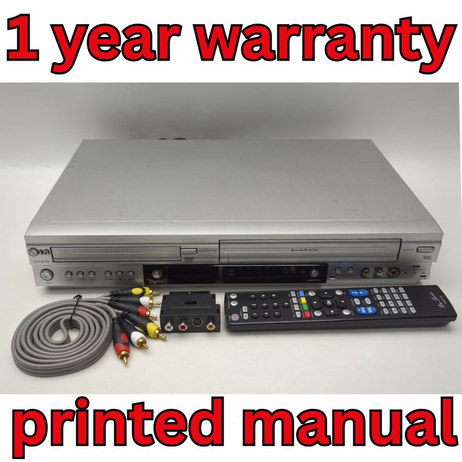 LG DVC8700 VCR & DVD Player 6 Head Video Cassette Recorder remote working