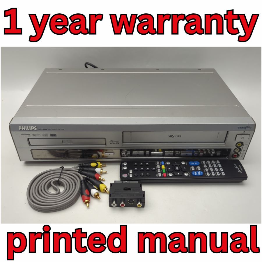 Representative photograph of the same model: Philips DVD 740VR DVD Player & VHS VCR Recorder Remote Warranty 4 Head