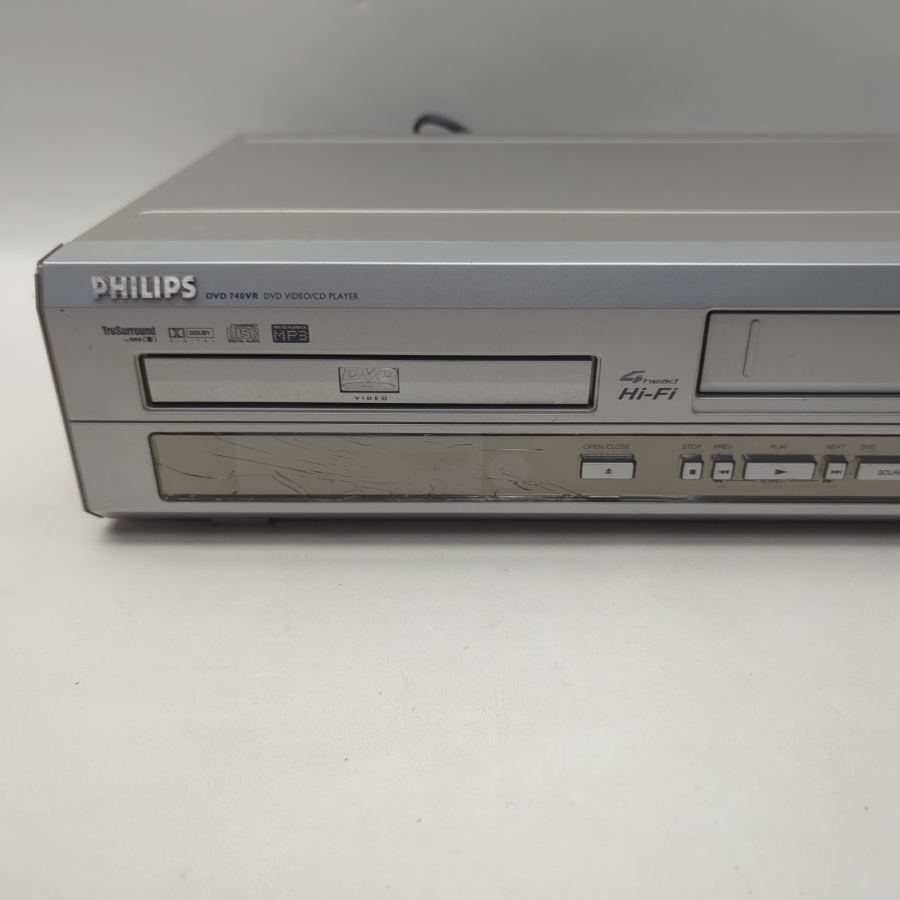 Representative photograph of the same model: Philips DVD 740VR DVD Player & VHS VCR Recorder Remote Warranty 4 Head – image 4