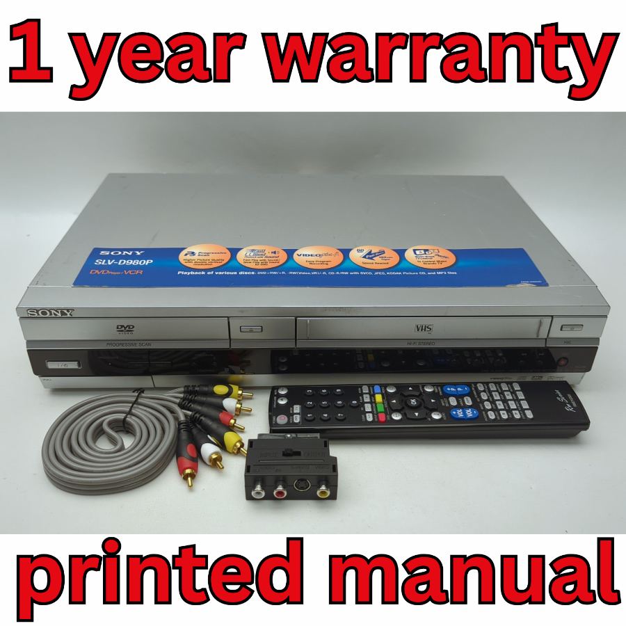 Representative photograph of Sony SLV-D980P combination DVD player VHS recorder / Player Hifi Combo Warranty