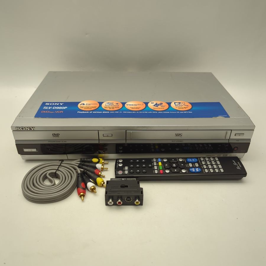 Representative photograph of the same model: Sony SLV-D980P combination DVD player VHS recorder / Player Hifi Combo Warranty – image 2