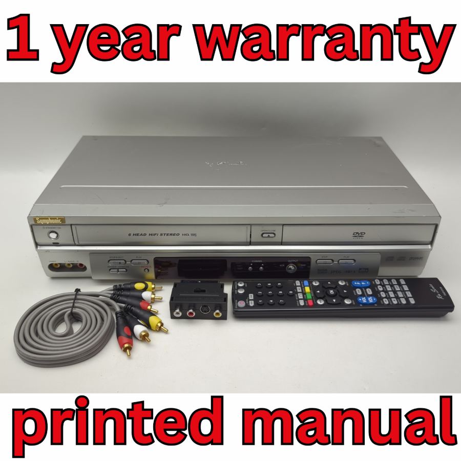 Symphonic UDV680 DVD VHS Combi 6 Head HiFi Stereo Working Order Remote