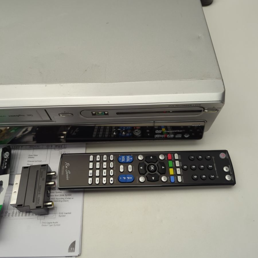 Representative photograph of the same model: Bush DVRHS02 6 Head VCR DVD Player Combo Recorder Remote COPY VHS TO DVD – image 2