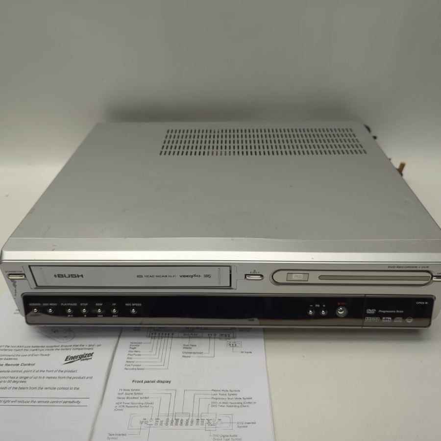 Representative photograph of the same model: Bush DVRHS02 6 Head VCR DVD Player Combo Recorder Remote COPY VHS TO DVD – image 4