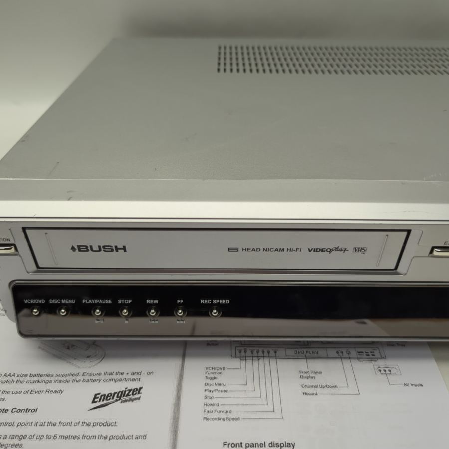 Representative photograph of the same model: Bush DVRHS02 6 Head VCR DVD Player Combo Recorder Remote COPY VHS TO DVD – image 5