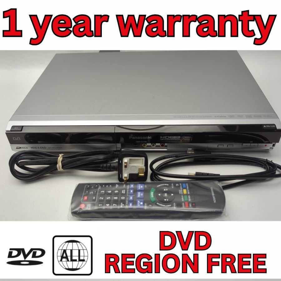 Silver Panasonic DMR-EX768EB Freeview HD 160GB HDD & DVD Recorder Serviced