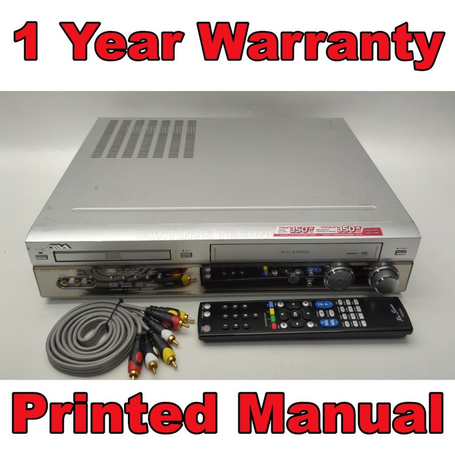 AIWA CX-VR5G 6 HEAD DVD Player VHS Recorder Combo Surround Sound Warranty Remote