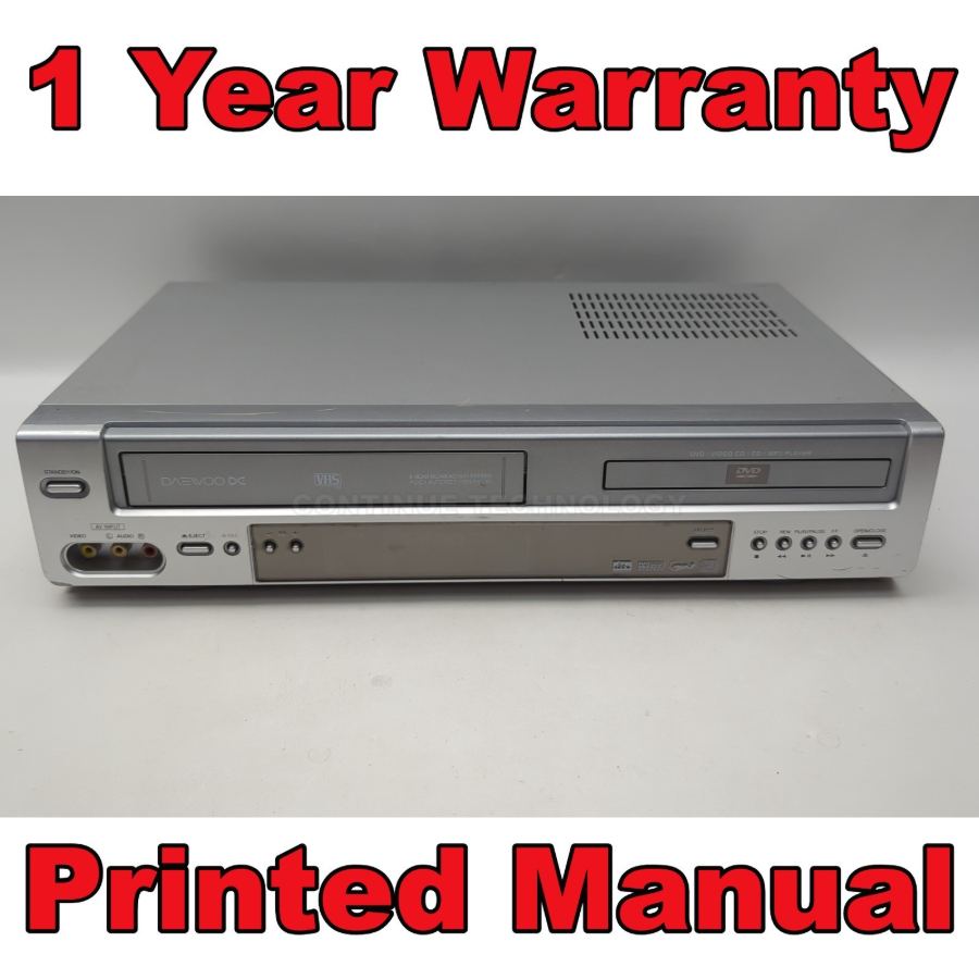 Daewoo SH-9810P VHS Player Recorder Dvd Player Combi Silver Remote 6 Head – image 2