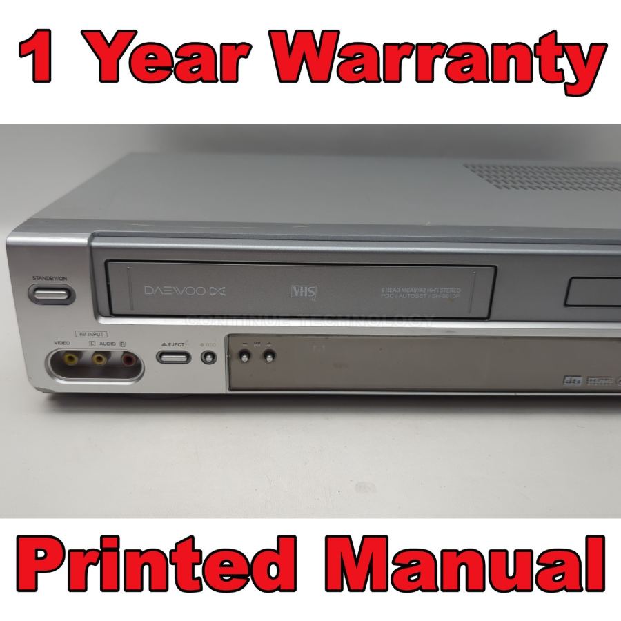Daewoo SH-9810P VHS Player Recorder Dvd Player Combi Silver Remote 6 Head – image 3