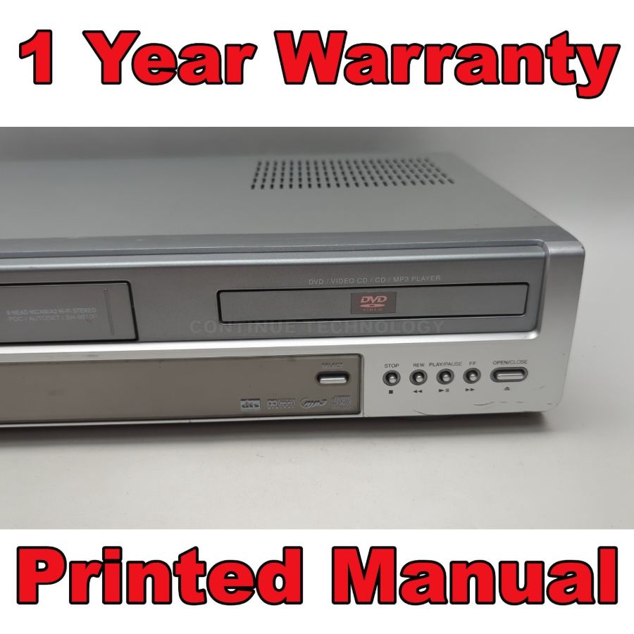 Daewoo SH-9810P VHS Player Recorder Dvd Player Combi Silver Remote 6 Head – image 4
