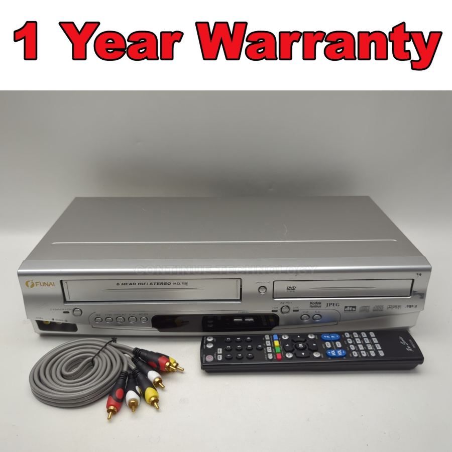 VHS Player DVD Combo Funai DBVR-6730 DVD VCR Video Combi Remote Warranty