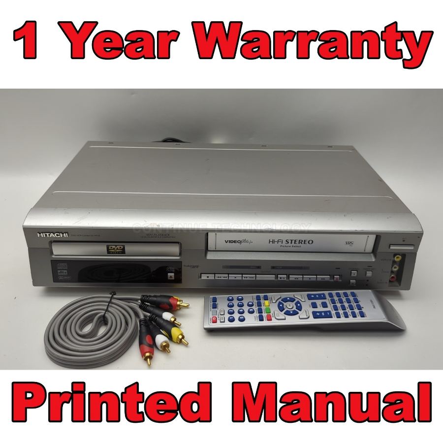 Hitachi DV-PF2E DVD VHS Player Recorder VCR Combo and Remote mp3 warranty