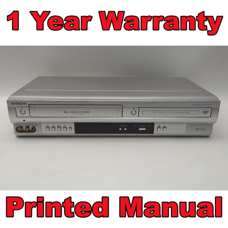 Hitachi DV-PF5E DVD VCR Combo Player Recorder VHS Hi-Fi Stereo Working SIlver – image 2