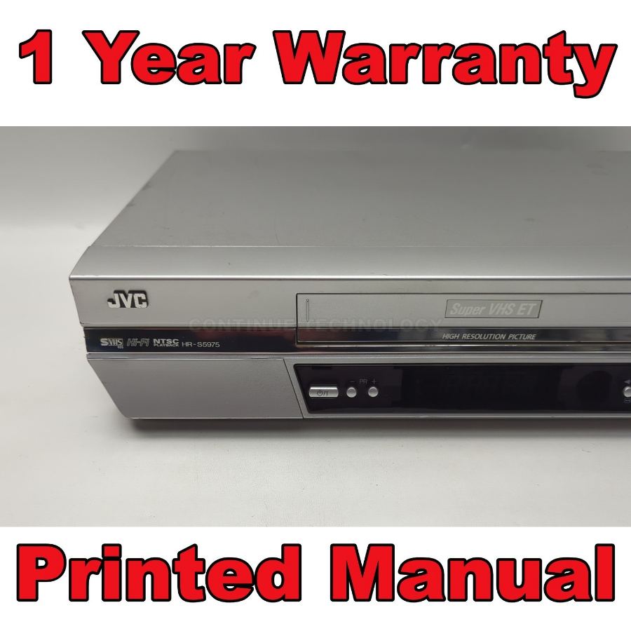 Representative photograph of the same model: JVC HR-S5975EK S-VHS SVHS VCR SUPER VHS with Remote and Instructions PAL NTSC – image 3