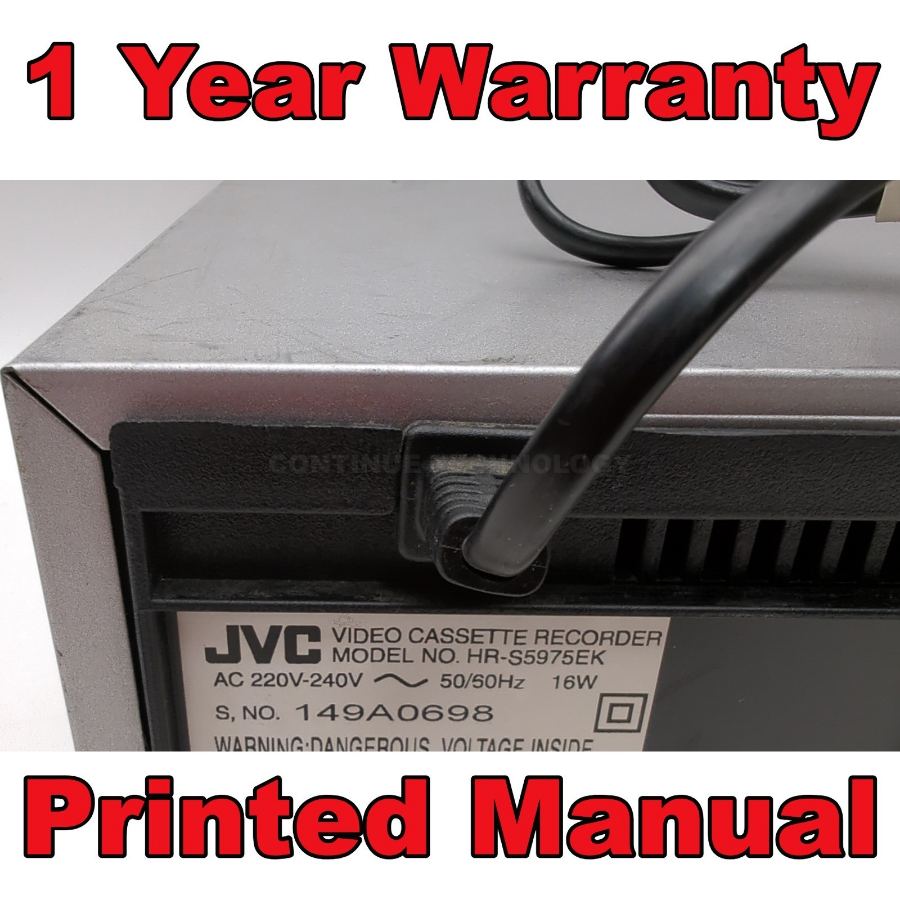 Representative photograph of the same model: JVC HR-S5975EK S-VHS SVHS VCR SUPER VHS with Remote and Instructions PAL NTSC – image 8