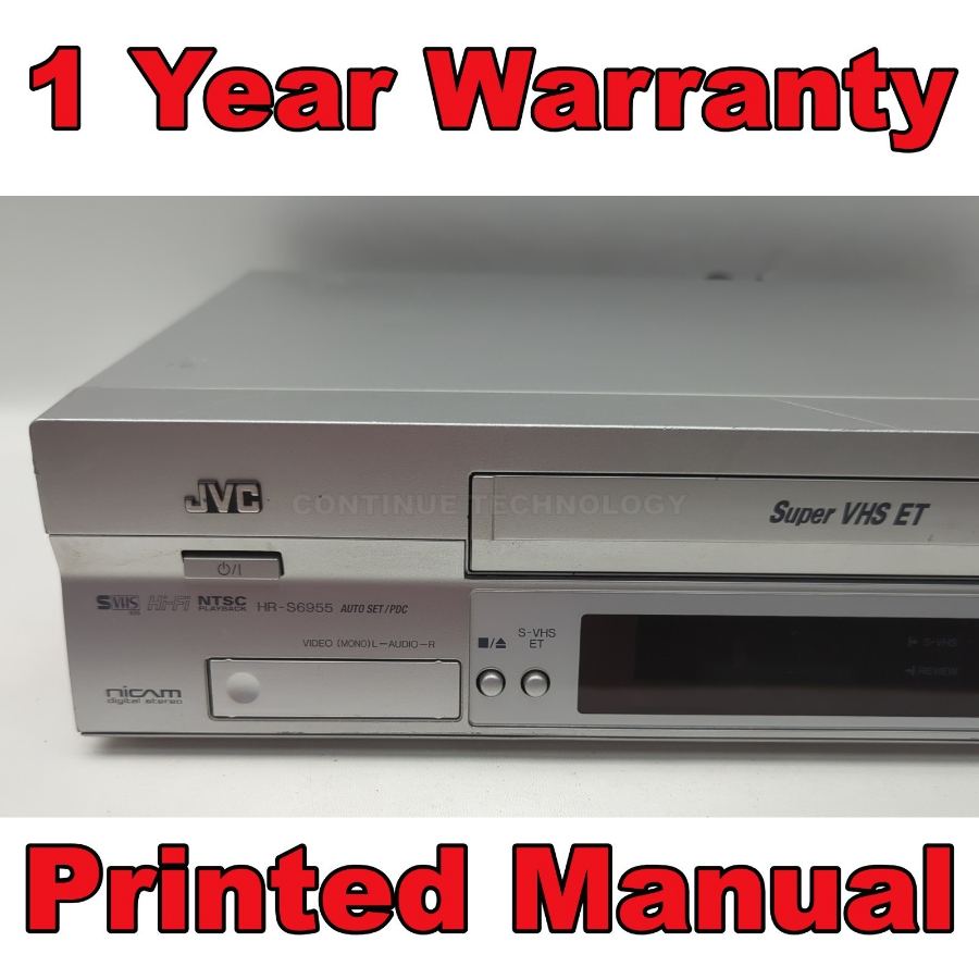 JVC HR-S6955EK Super VHS ET S-VHS VCR Video Recorder/player Silver Working Well – image 3