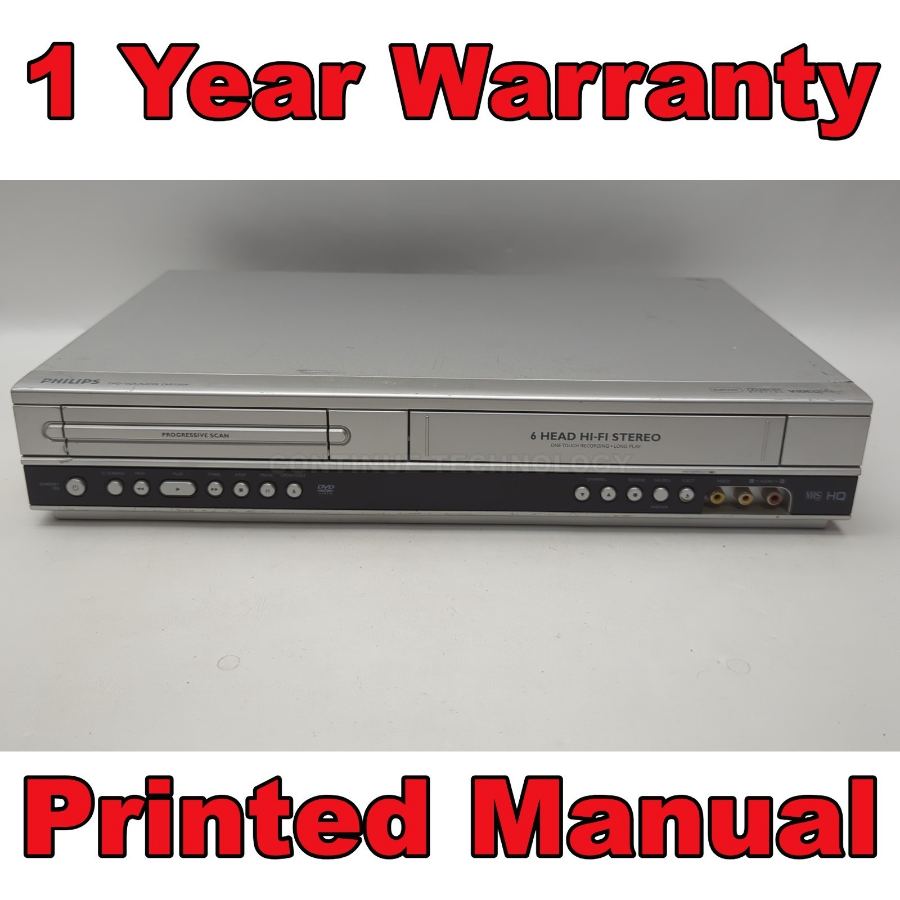Representative photograph of the same model: Philips DVP3350V/05 6-Head Nicam VCR VHS DVD Combo record Player COPY VHS TO DVD – image 2