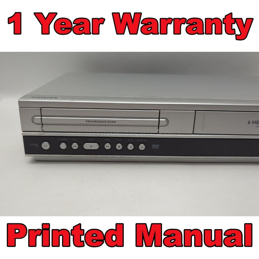 Representative photograph of the same model: Philips DVP3350V/05 6-Head Nicam VCR VHS DVD Combo record Player COPY VHS TO DVD – image 3