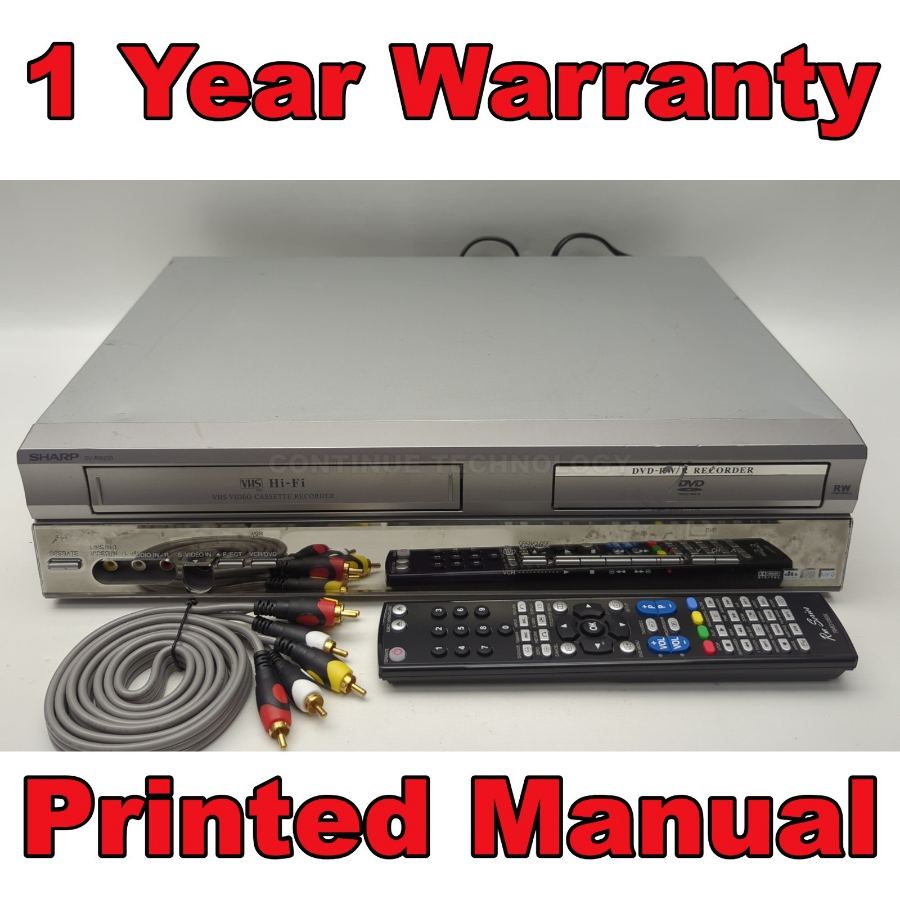 Representative photograph of SHARP DV-RW250H VCR VHS to DVD Recorder Tapes Converter EXT SKY REC 1yr WARRANTY